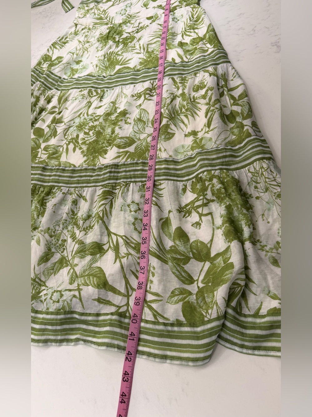 Sweet Wanderer White Maxi Dress with Green Botanical Print - Picture 10 of 12